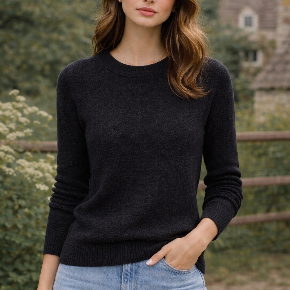 J. Crew Merino Wool Black Sweater